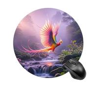 Phoenix is Flying Mouse Pad - Ultra Thin, 7.8 Inch Round Mousepad with Non-Slip Rubber Base, Waterproof Mouse Mat for Office, Gaming