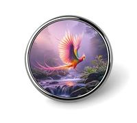 Phoenix Is Flying Round Badge for Men Women Durable Stylish Lapel Pins Lightweight Metal Badges for Shirts Jackets Hats