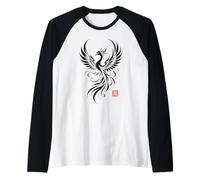 Phoenix Japanese Art Mythical Bird Rebirth Strength Culture Raglan Baseball Tee