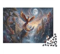 Phoenix Jigsaw Puzzle for Game 1000 Pieces Waterfall Forest Beginners Puzzle Starters Anxiety Relief Secret Santa Gift 70x50cm/1000pcs