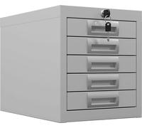 Phoenix Safe Company - MD0304G 5 Drawer Multi-drawer Cabinet - MD Series - Key Lock - Grey Powder Coated Finish - 21.5 Litres - 8kg