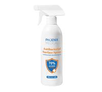 Phoenix Medical 70% Alcohol Surface Spray (500ml) Kills 99.99% of bacteria & Viruses | Certified BS EN 13697: 2015 - 2 Bottles