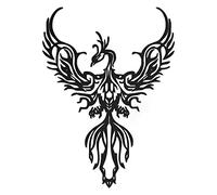 Phoenix Metal Wall Art, Secular Bird Modern Wall Decorations, Black Metal Phoenix Silhouette Sculpture, for Home Office Metal Wall Sign