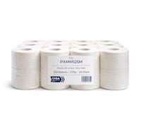Phoenix Micro Mini Toilet Rolls 125m 2 Ply 24 Pack - Commercial Toilet Tissue Bulk, Mini Jumbo Rolls for Dispensers, High Capacity Long Lasting Soft Strong