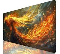 Phoenix Mouse Mat Red Mouse Pad Desk Mat Soft Smooth Surface and Anti-Slip Rubber Base for Stable Grip on Smooth Surfaces, Improved Precision and Speed, Mousepad for Office 1600 x 800 x 3mm K0-124