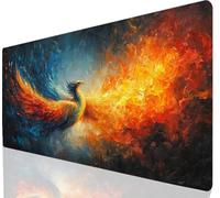 Phoenix Mouse Pad Large Mouse Mat Blue XXL 1000 x 500 mm Gaming Keyboard Lmproved Precision and Speed, Mousepad With Stitched Edge Anti-Slip, Desk Mat Waterproof Rubber, Desk Pad for Laptopp a-4860