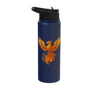 Phoenix Mythic Ornamental Feathers Stainless Steel Insulated Water Bottle