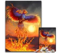 Phoenix Mythology Fire Art Puzzles for 1000 Piece Paper Puzzles for Teenager Families Perfect DIY Decor BrainTeasing Challenge 1000 PCS(38x26cm)