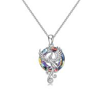 Phoenix Necklace for Women, Fashion Infinity Nirvana of Phoenix Bird Necklace Crystal Animal Pendant Couple Love Jewelry, Friendship Phoenix Jewelry Gifts for Women Sister Couple