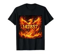 Phoenix Number Born from Seven 142857 Value Graphic T-Shirt, Men, Black, M