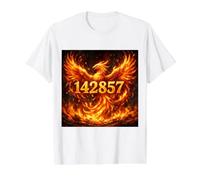 Phoenix Number Born from Seven 142857 Value Graphic T-Shirt, Men, White, L