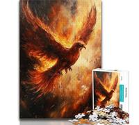 Phoenix Oil Painting Puzzles 1000 Pieces for Adults,Help The Brain Exercise Addictive Toys to Cultivate Patience Unique Challenge Game (38x26cm)