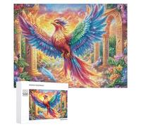 Phoenix on Path with Mysterious Pillars 500 Piece Jigsaw Puzzle for Couples Indoor Cooperative Play Communication Skill Gift for Couples 500 PCS