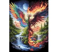 Phoenix Over A Waterfall 1000-piece Jigsaw Puzzle Set Wildlife Pet Cute For Adults Teens 14+ Logic Skill Indoor Game Family Game Night Summer Paperboard 1000 PCS