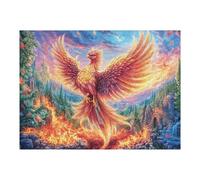 Phoenix Over Burning Castle 500 Piece Complete DIY Jigsaw Puzzle Collectors Mind Relaxation Educational Decorative Puzzle Gifts for Adults Recycled Cardboard 500 PCS