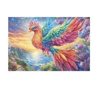 Phoenix Over Moonlit Sea Flower Path 1000 Piece Jigsaw Puzzle for All Ages Jigsaw Parent Child Team Building Vibrant Challenge Ideal Festival Gift Home Decor 1000 PCS