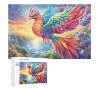 Phoenix Over Moonlit Sea Flower Path 1000 Piece Jigsaw Puzzle for Seniors Indoor Leisure Mind Stimulation Gift for Thoughtful Present 1000 PCS