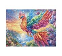 Phoenix Over Moonlit Sea Flower Path 500 Piece Jigsaw Puzzle for Adults Teens Jigsaw Office Break Relaxation Challenging Puzzle for Colleagues Home Decor 500 PCS