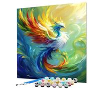 Phoenix Paint by Numbers for Adults, Abstract Painting by Numbers for Adults Children Beginners on Canvas With Brushes & Acrylic Pigment for Home Wall Decor, Gifts for Women 14x20inch (Model-1178)
