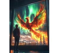 Phoenix Paint by Numbers for Adults, Animals Painting by Numbers DIY Color Oil Painting Hobbies for Adults Women with Acrylic Paint Brush Set for Room Decor, Wall Art, Gifts 40 x 60 cm -zjn2507E9