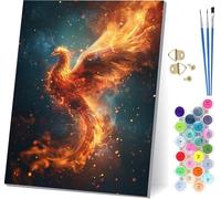 Phoenix Paint by Numbers for Adults, Flame Paint by Numbers Canvas, DIY Color Oil Painting with Acrylic and Brushes, Hobbies for Adults Women, Painting for Room Decor, Gifts for Women 16x20 in 1-2721