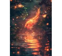 Phoenix Paint by Numbers for Adults, River Paint by Numbers Canvas, Easy Diy Oil Painting Kits with Paint Brushes Acrylic, Hobbies for Adults Women, Painting for Home Wall Decor Gifts 40x54 in 1-9629