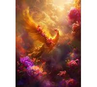 Phoenix Paint by Numbers for Adults with Frame, Large Paint by Number Canvas Kits, DIY Color Oil Painting Acrylic Paints with Brushes, Hobbies for Adults Women, Home Wall Decor Gifts 20x30cm J8-121