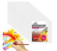 PHOENIX Painting Canvas Panel Boards - 1/7 Inch Deep Super Value Pack for Professional Artists, Students & Kids 8"x 8", 12Pack White