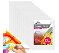 PHOENIX Painting Canvas Panel Boards - 1/7 Inch Deep Super Value Pack for Professional Artists, Students & Kids 9"x 12", 12Pack White