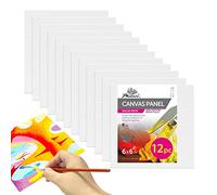PHOENIX Painting Canvas Panel Boards - Deep Super Value Pack For Professional Artists, Students & Kids 6"x 6", 12Pack White