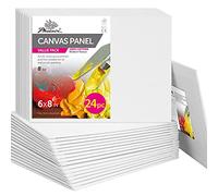 PHOENIX Painting Canvas Panels 6x8 Inch, 24 Bulk Pack - 8 Oz Triple Primed 100% Cotton Acid Free Canvas Boards for Painting, White Blank Flat Canvas Boards for Acrylic, Oil Paints