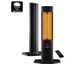 Phönix PCH-2000S Infrared Carbon Floor Heater with Remote Control, Patio Heater, for Indoor Use, 2000 Watts, Cover, Thermostat, 3 Levels and Timer