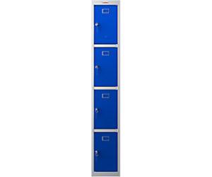 Phoenix Personal Lockers Steel Locker 4 Doors Key lock 300 x 500 x 1,830 mm Blue, Grey
