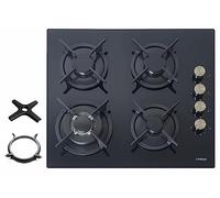 Phönix PG-604ST Gas Hob 4 Bulbs Glass Built-in Hob + WOK Attachment + Cooker Cross