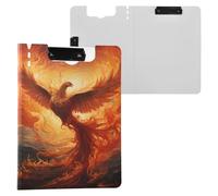 Phoenix Phenix Fire Clipboard a4 Clip Board Foldover Document Folder Files for Paperwork with Clips Lightweight Plastic