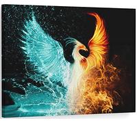 Phoenix Picture Art Wall Decor Phoenix Bird Rising from Ashes Canvas Framed Poster Prints - 12x18 inch