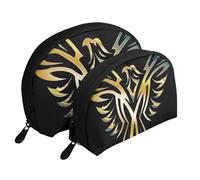Phoenix Portable Shell Cosmetic Bag Set - Travel Makeup Organiser with Zipper & Inner Compartments