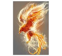Phoenix Poster,Dragon Puzzle,Mystical Fire,Canvas Wall Art For Living Room Decor Aesthetic Vintage Posters & Prints,Anime Poster Pack Room Decor Aesthetic For Teen Girls Grey Unframed 16x24 inches
