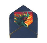 Phoenix Print Greeting Card Paper, Half Fold To Cards For Birthday, Wedding, Party.