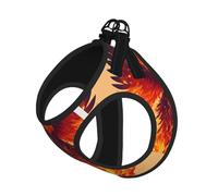 Phoenix Print Pet Vest Harnesses Leash Set Reflective Puppy Vest Dogs Walking Training Dog Harness
