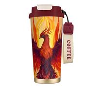 Phoenix Print Steel Coffee Mug,Coffee Thermos Outdoor,Camping Mug with Leak-Proof Lid,Portable Cups for Keep Hot/Ice