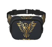 Phoenix Print Stylish and Practical Waist Bag,Adjustable,Perfect for Travel,and Outdoor Activities
