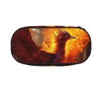 Phoenix Print Unisex Pencil Case Pouch - Compact Design for Pencils, Small Items - Double-Headed Zipper