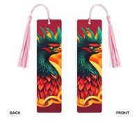 Phoenix Print Wooden Bookmarks Beautiful Notebook Accessories for Men Women Book Lovers