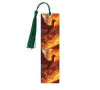 Phoenix Print Wooden Bookmarks with Tassels, Wood Book Markers for Book Lovers, Teachers & Present