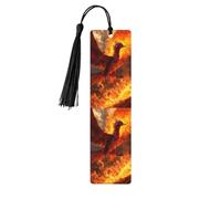 Phoenix Print Wooden Bookmarks with Tassels, Wood Book Markers for Book Lovers, Teachers & Present