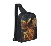 Phoenix Printed Chest Bag Sling Bag for Men Women, Waterproof Crossbody Backpack Men Bag for Runner Workout Hiking Cycling Travel