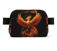 Phoenix Printed Square Fashion Pocket Waterproof Oxford Fabric, Large Opening Convenient Zipper Travel Bag for Men and Women
