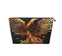 Phoenix Printed Travel Cosmetic Bags with Silver Zipper Makeup Organizer Cosmetic Case Toiletry Bag for Women Mom Girls
