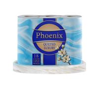 Phoenix Quilted White Toilet Rolls: 18 Rolls